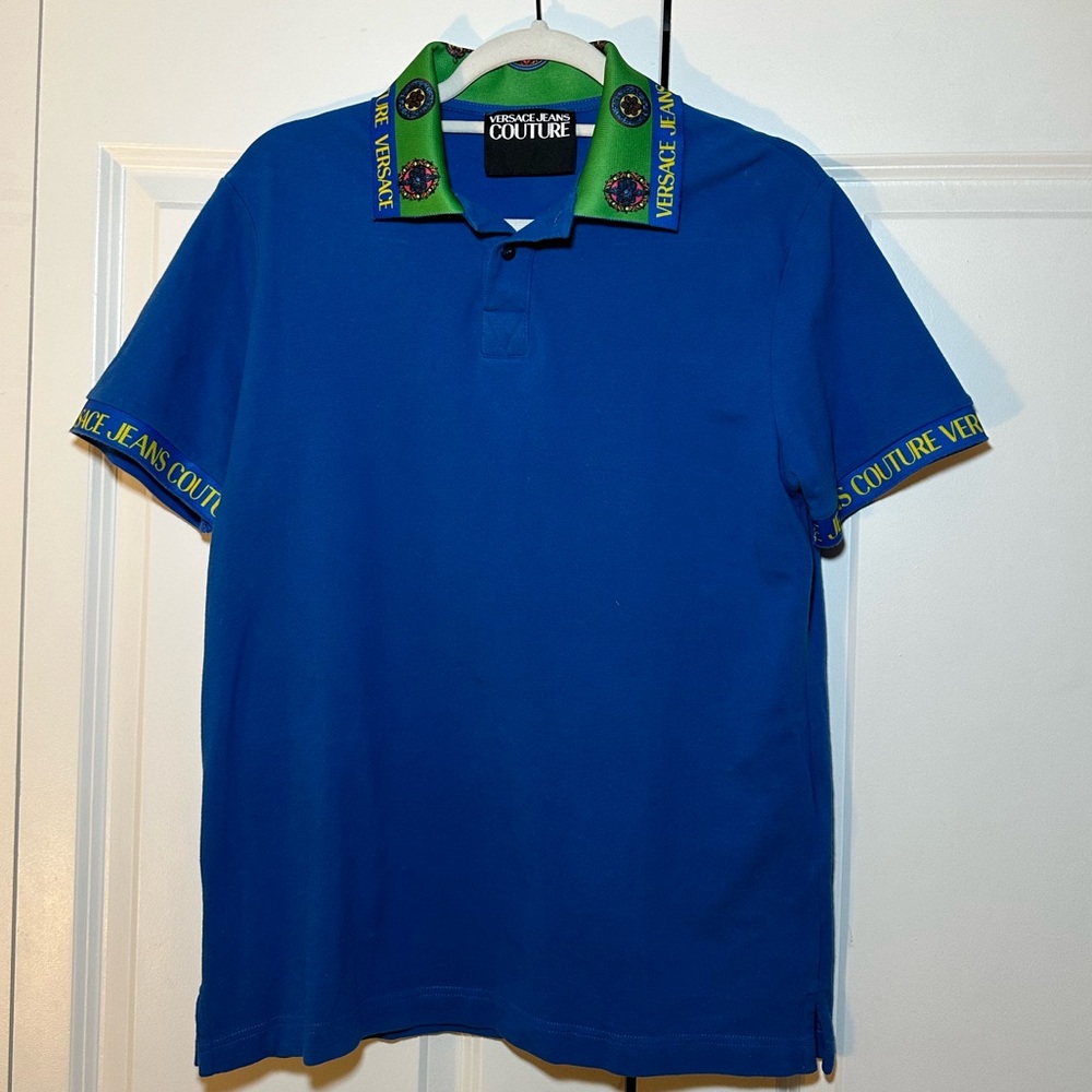 Versace Jeans Couture Man Polo shirt Blue Size S
Cotton, Polyester